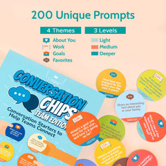 T MARIE Conversation Chips Sturdy storage box keeps chips organized.
