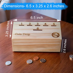 T one woods coin drop board showing the smooth slots for family game night