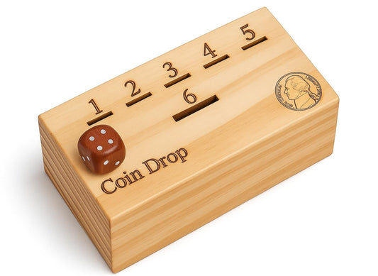 T one woods coin drop box showcases a sturdy wooden box for engaging family play