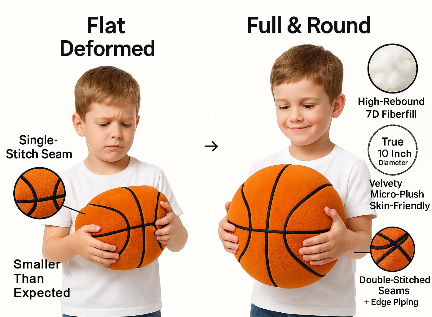 T play Basketball Plush Pillow is machine washable for easy cleaning and vibrant colors.