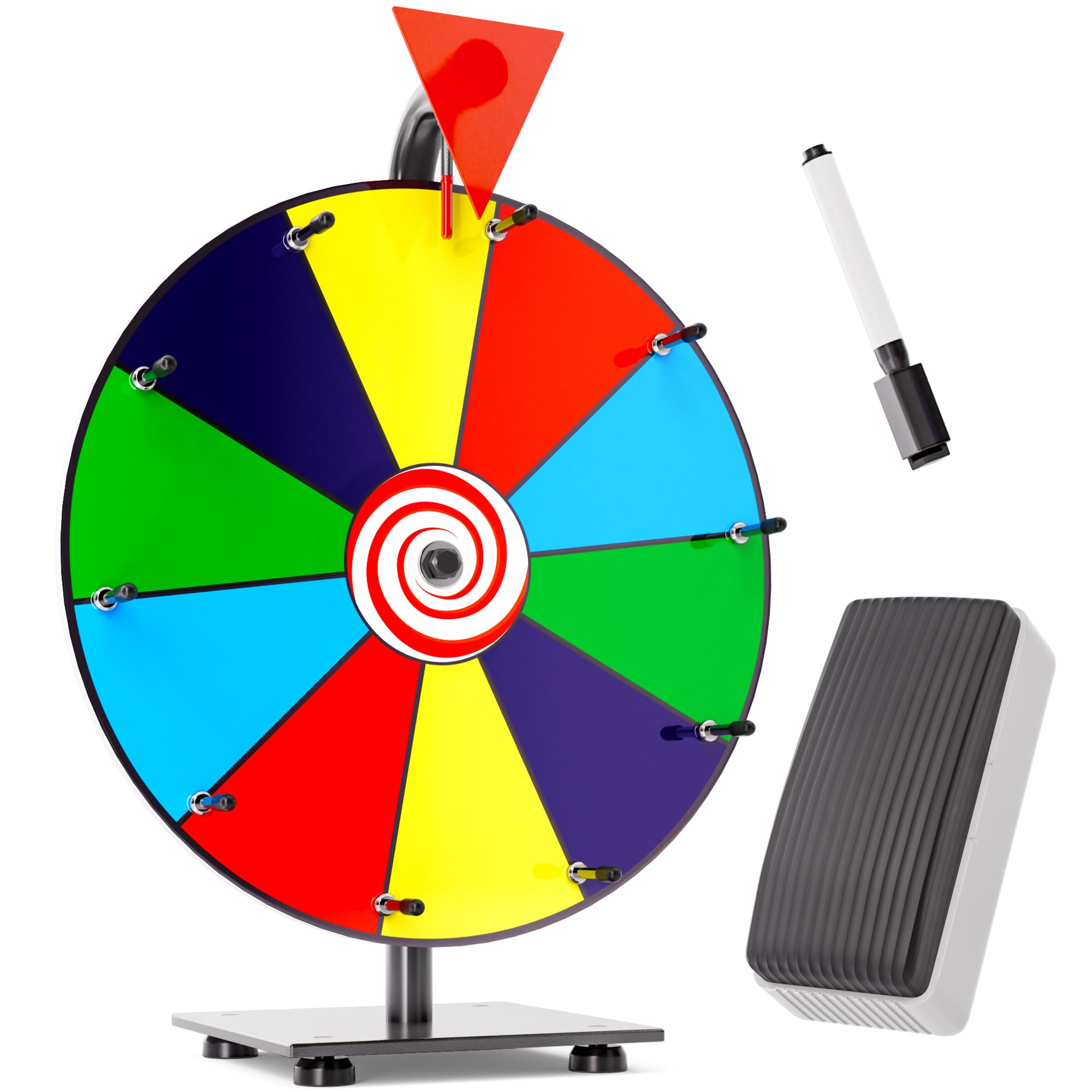 T-SIGN 12-inch heavy-duty prize wheel ready for busy trade shows.