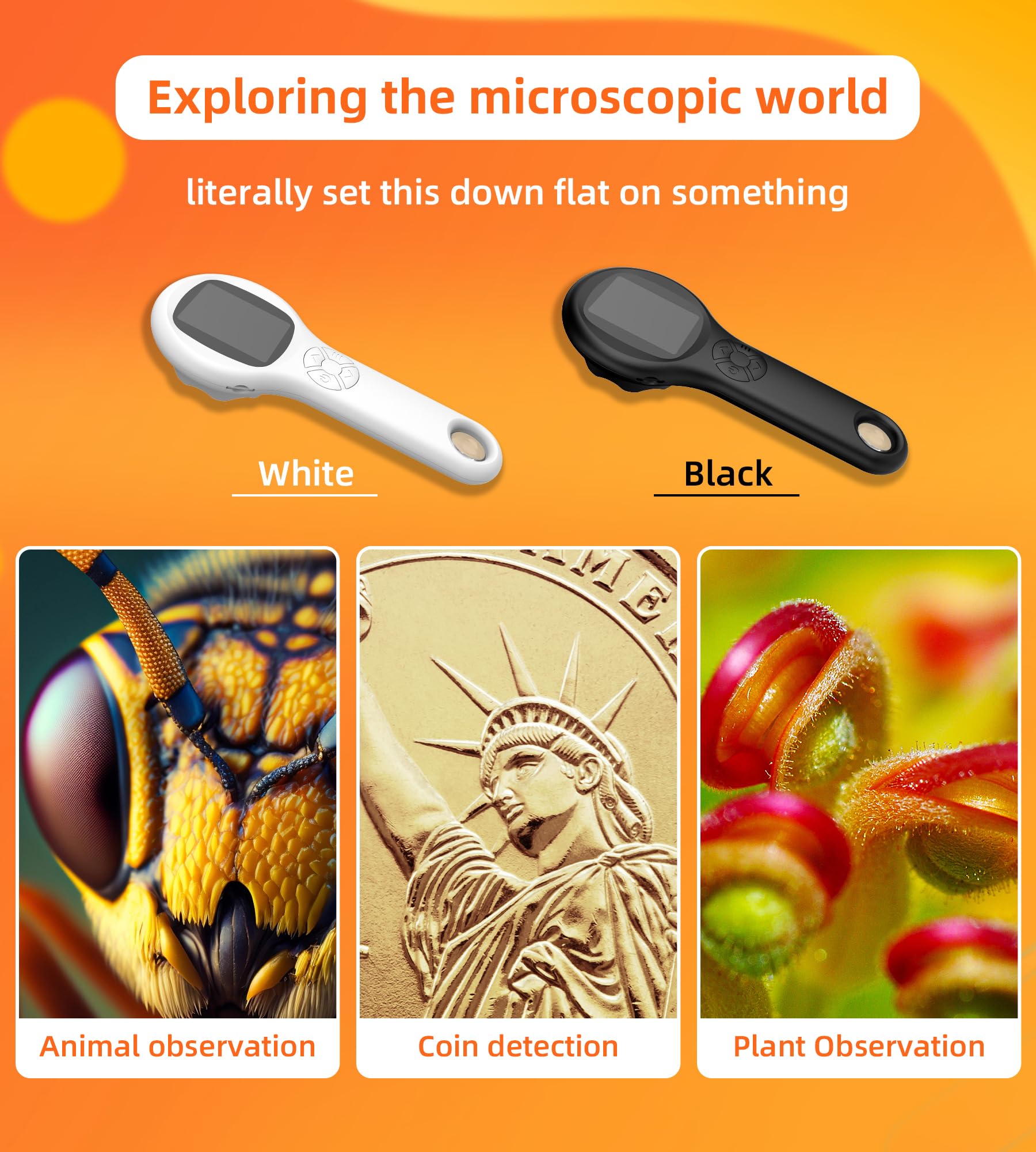 T TAKMLY Mini Pocket Microscope fabric-textile detail, shows fibers and weave up close