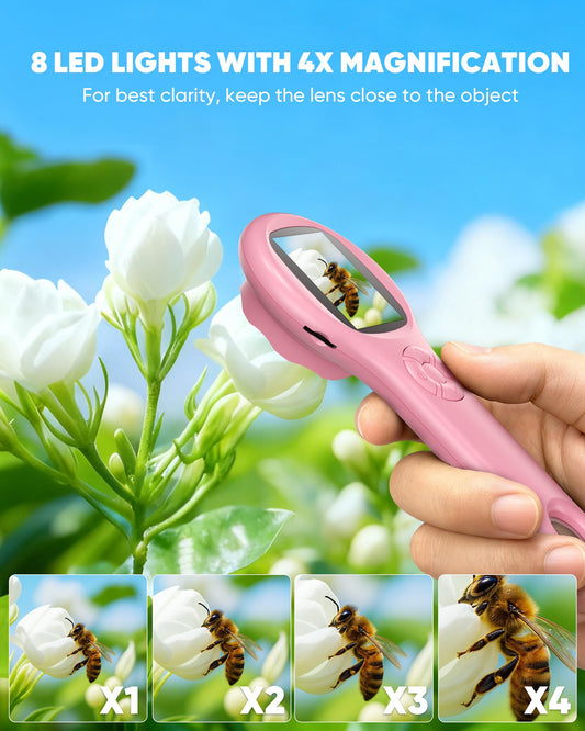 T TAKMLY Mini Pocket Microscope shows fabric weave patterns with vivid color and clarity