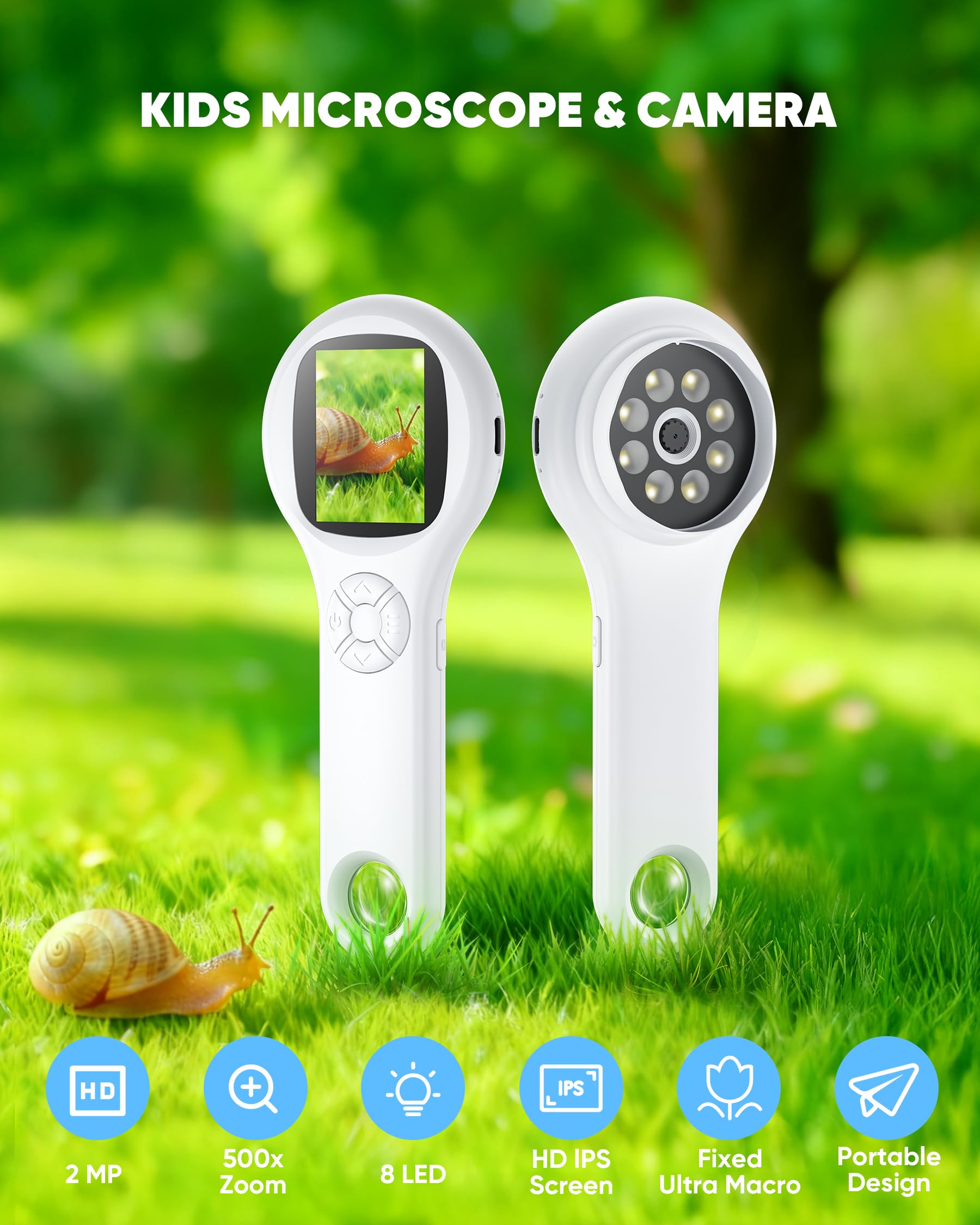 T TAKMLY Mini Pocket Microscope screen view, real-time inspection on the 2.0 inch display