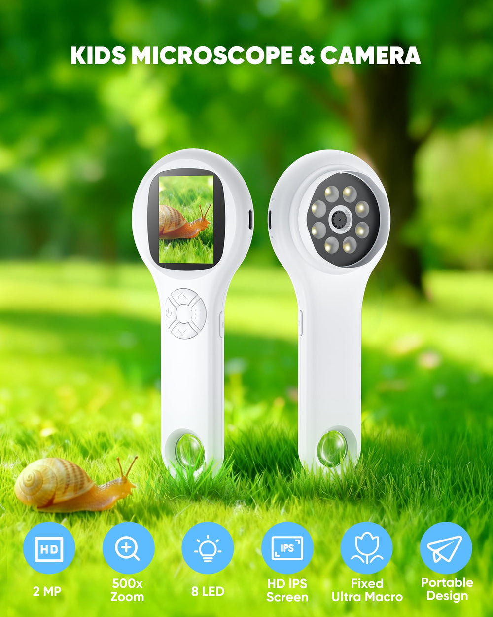 T TAKMLY Mini Pocket Microscope screen view, real-time inspection on the 2.0 inch display