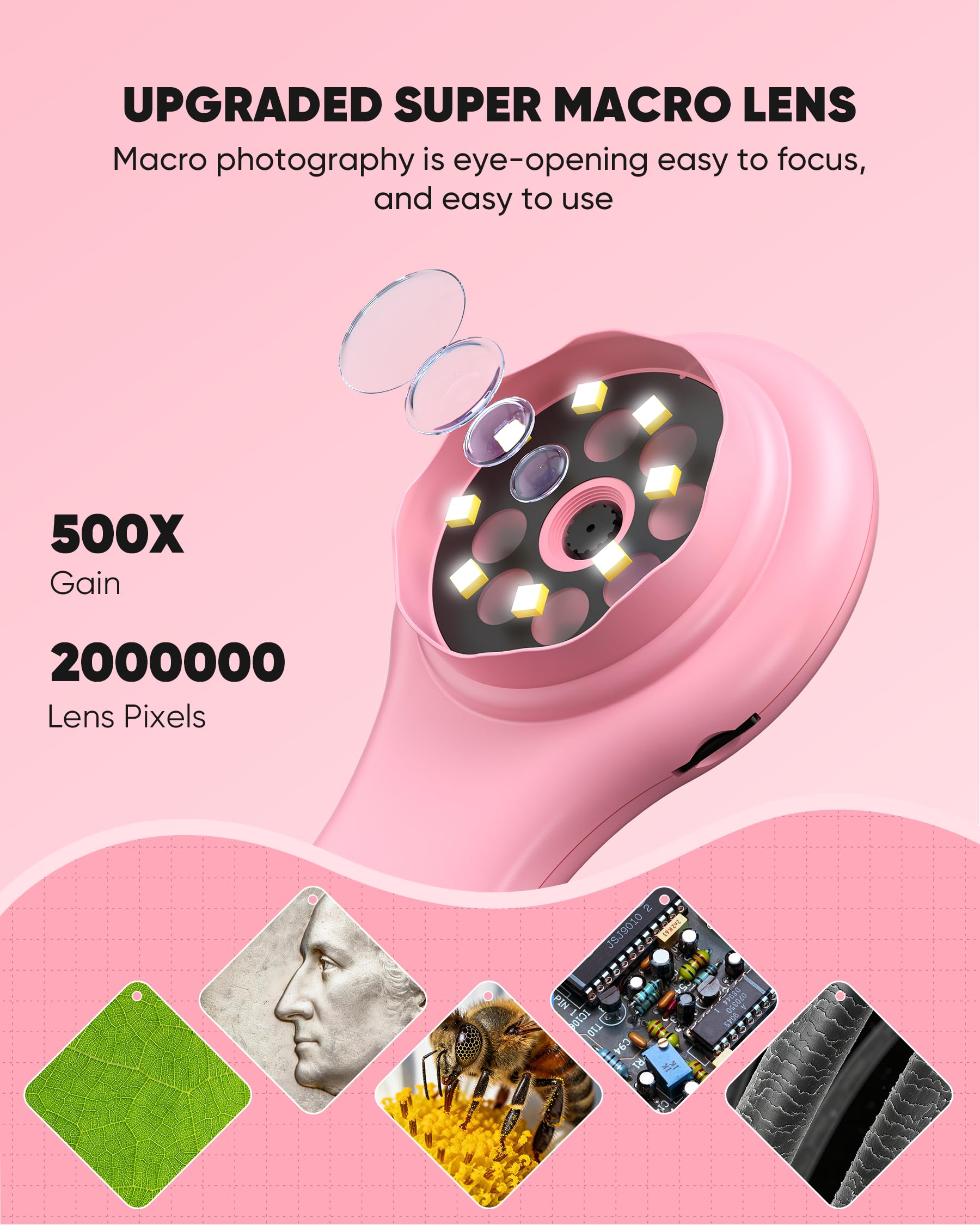 T TAKMLY Mini Pocket Microscope highlights textile details and threadwork for crafting