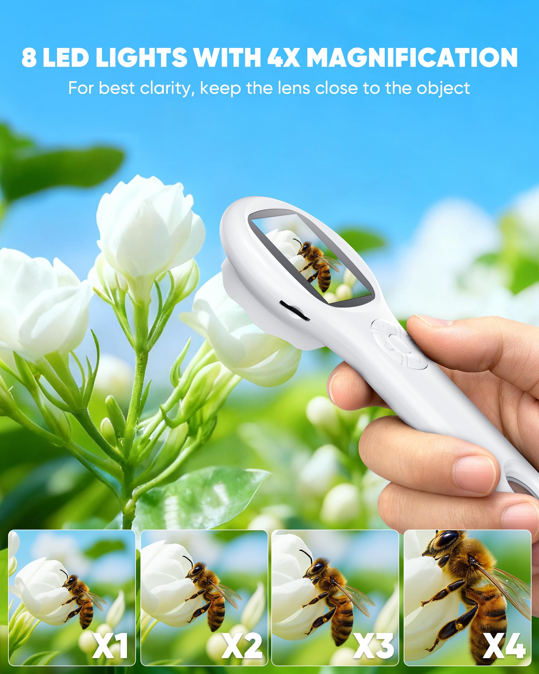 T TAKMLY Mini Pocket Microscope USB connectivity, easy data transfer to a computer