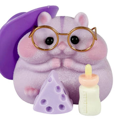 Taba squishy hamster toy in purple silicone with soft texture for stress relief.