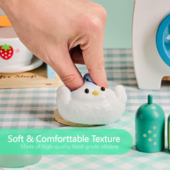 TabaSquishy blue penguin keychain adds portable mood support.