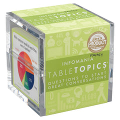 TableTopics Infomania front card question ready to spark dinner conversations.