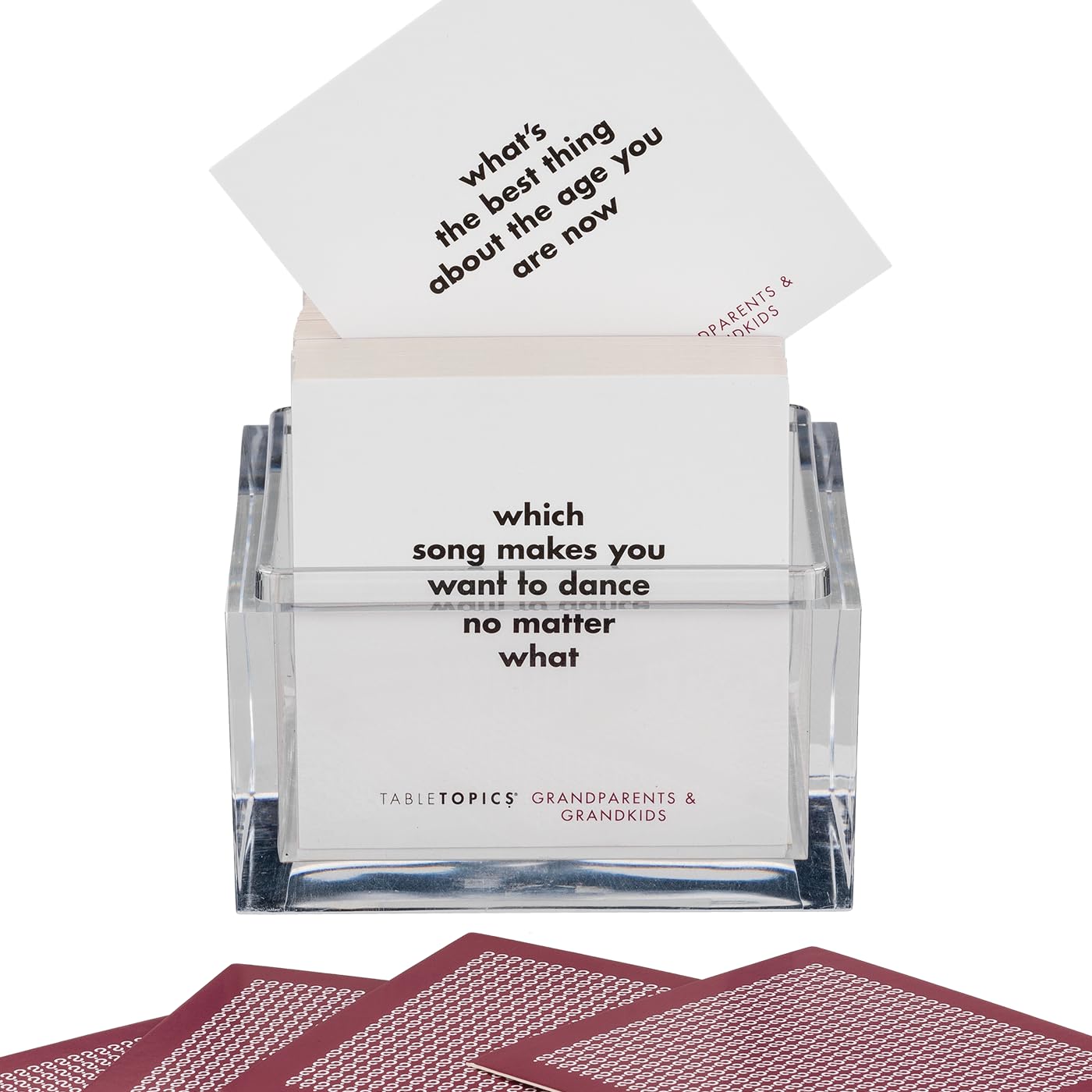 TableTopics Grandparents-Kids Dinner Table Setup invites meaningful family conversations.