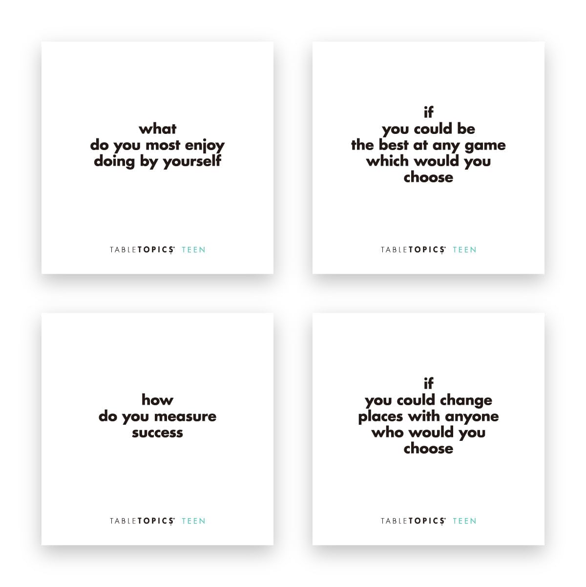TableTopics Teen family mealtime moment prompts engaging stories.