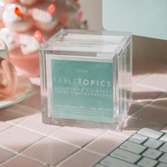 TableTopics Teen packaging and artwork highlight teen-focused topics.