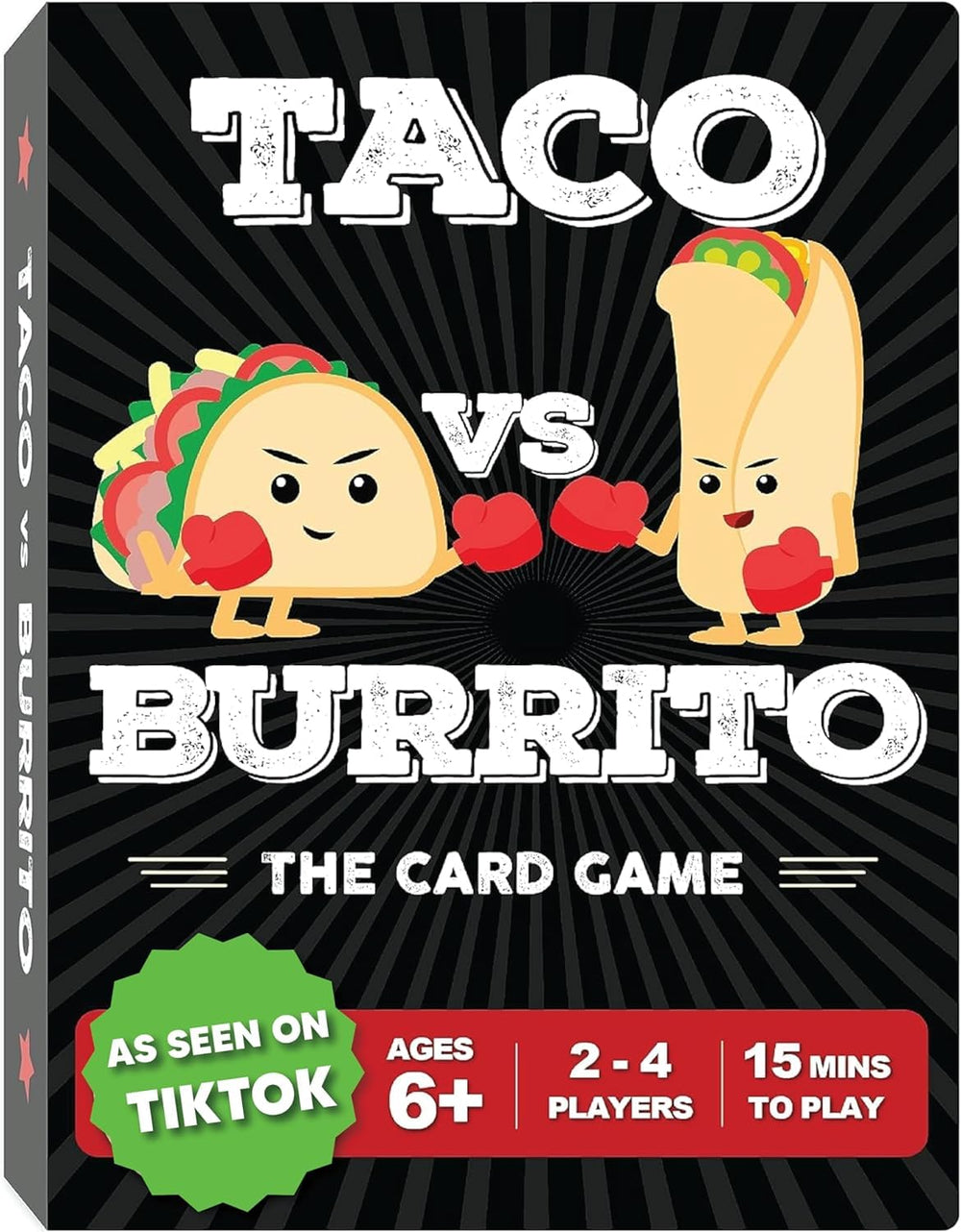 Taco vs Burrito core game box with 56 cards for fast family play