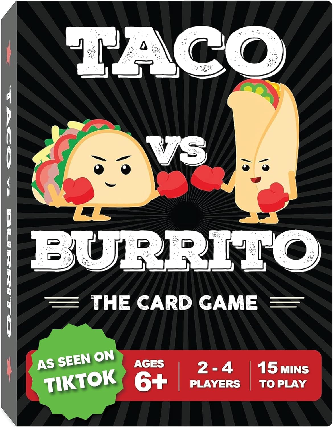 Taco vs Burrito core game box with 56 cards for fast family play