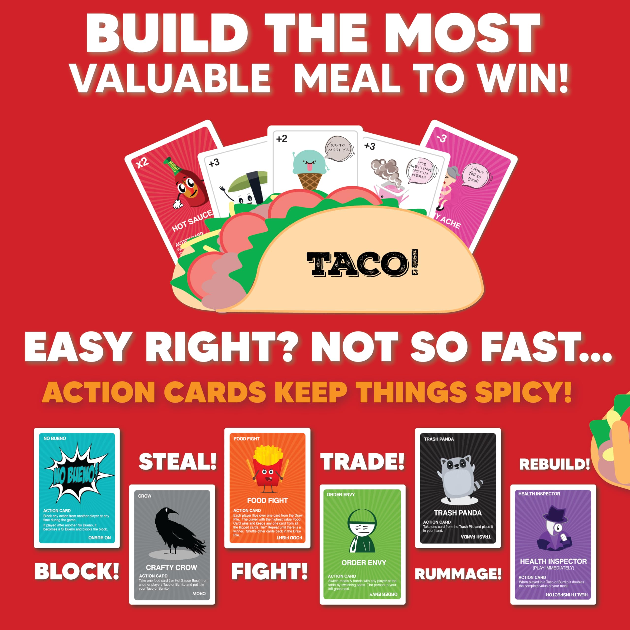 Family night scene featuring Taco vs Burrito in play