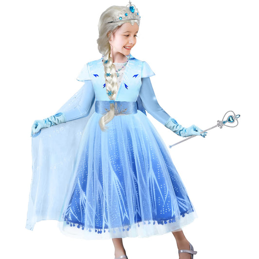 Tacobear silver braid wig included for a sparkling snow princess hairstyle