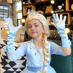 Tacobear snow gloves complete the winter princess ensemble