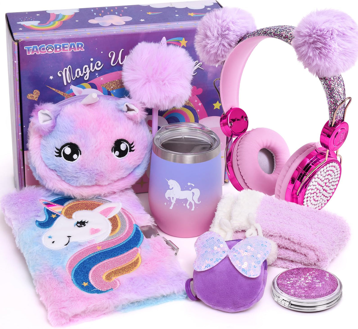 Tacobear Unicorn Gifts wired headphones offer clear sound for study and travel