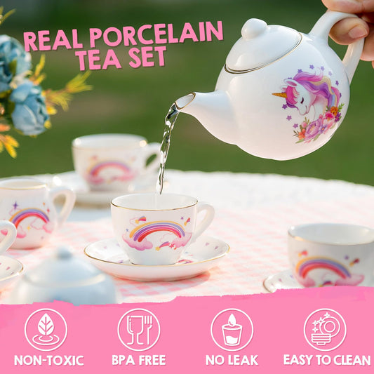 Tacobear unicorn tea set cups four playful cups for tea party role play