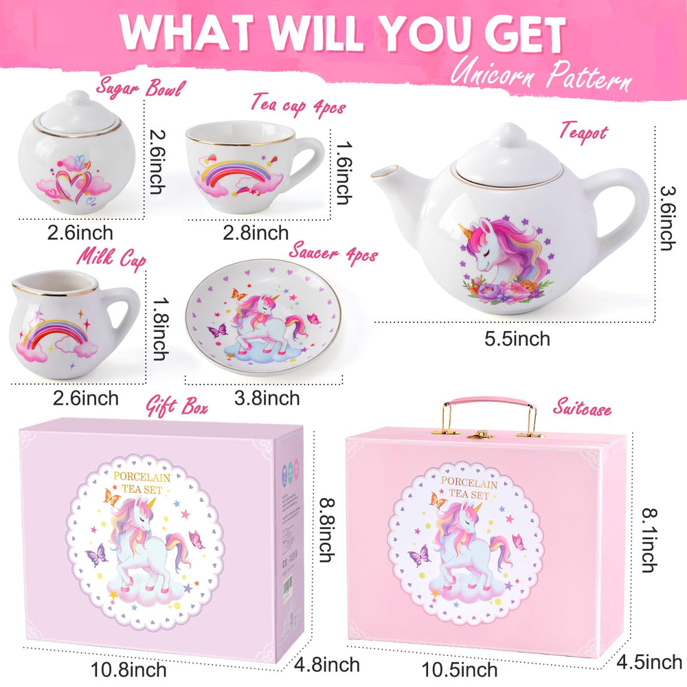 Tacobear unicorn tea set gift box makes a charming birthday or holiday surprise