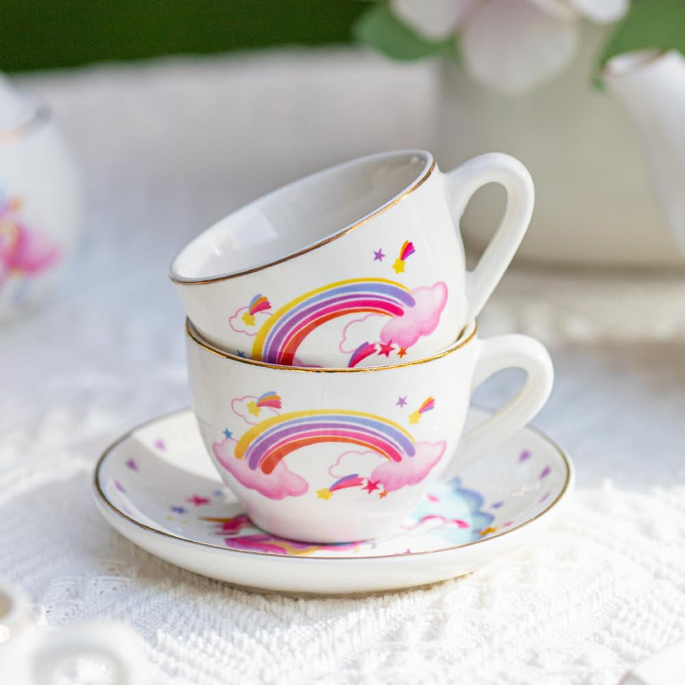 Tacobear unicorn tea set sugar bowl invites kids to practice sharing during role play