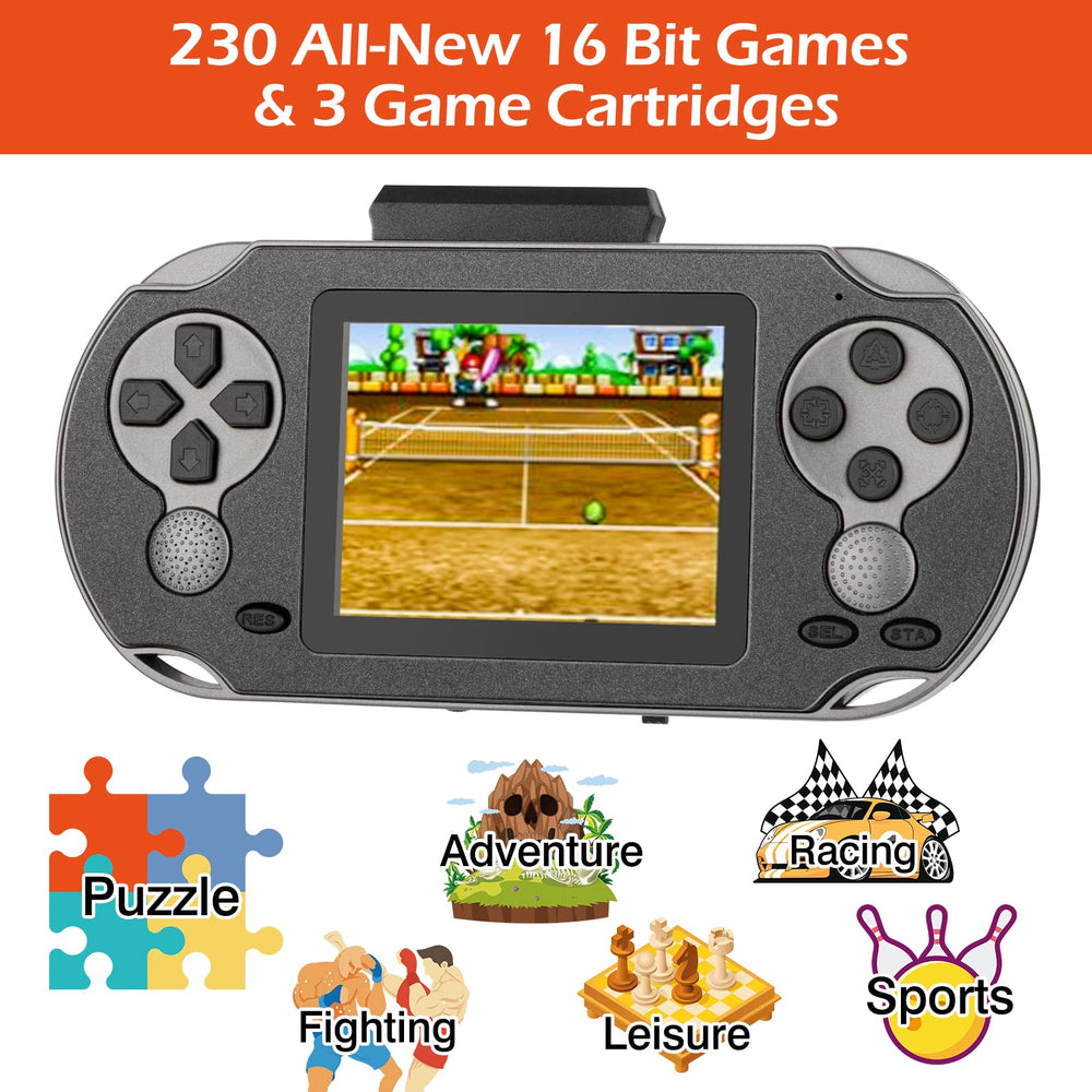 TaddToy handheld screen close-up showing a clear 3-inch display.