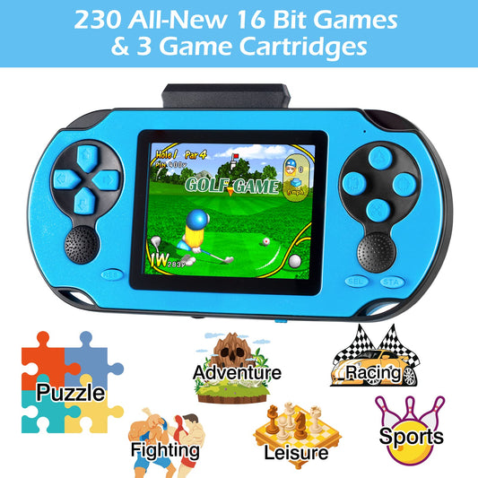 TaddToy 16Bit handheld top view shows compact design for kids and adults.