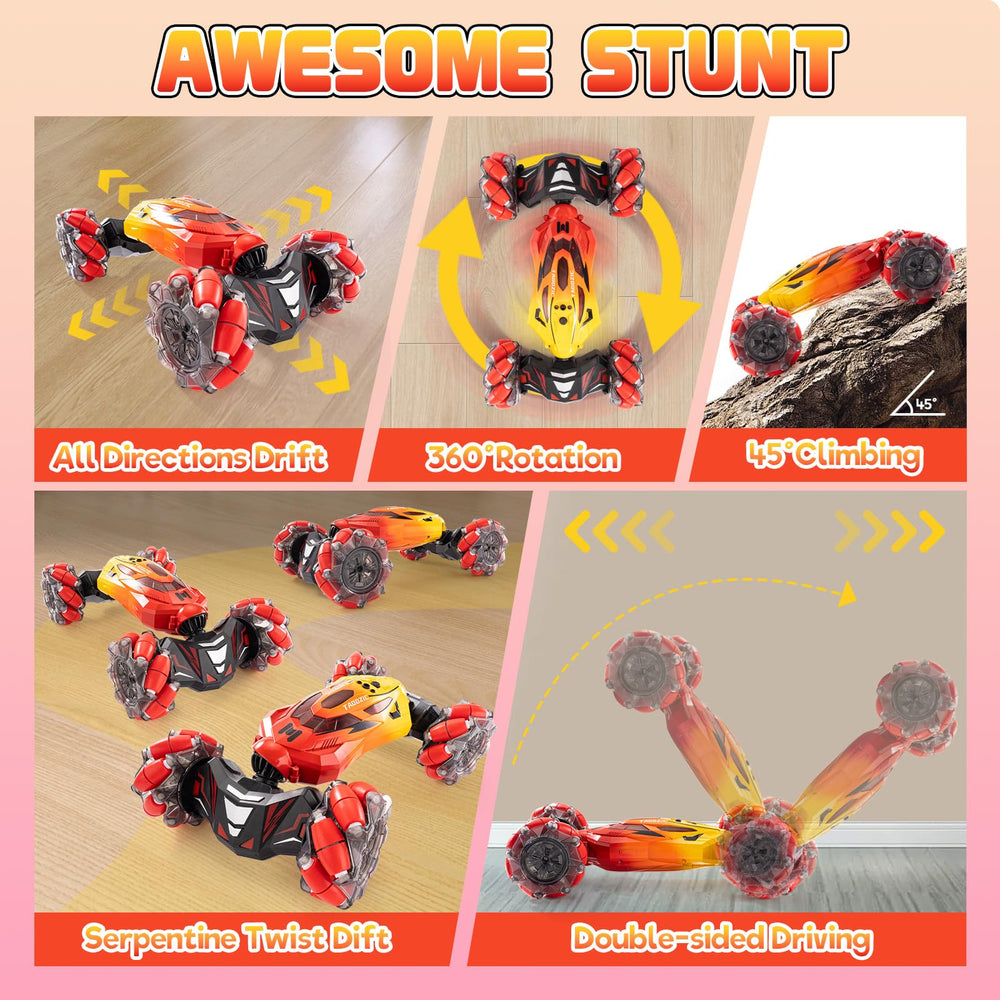 TADOZIC Gesture Sensing RC car performing a 360-degree spin, thrilling.