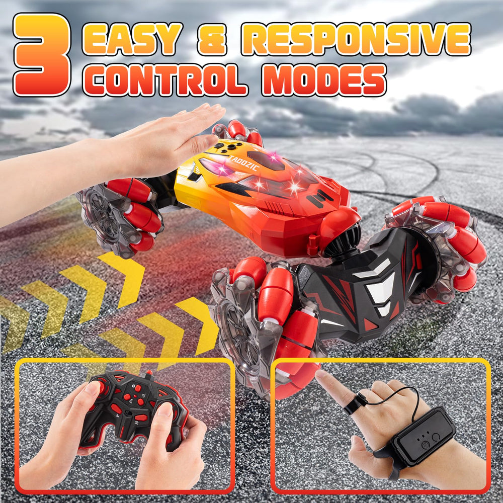 TADOZIC Gesture Sensing RC car left side with 4WD wheels for tough terrain.