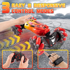 TADOZIC Gesture Sensing RC car left side with 4WD wheels for tough terrain.