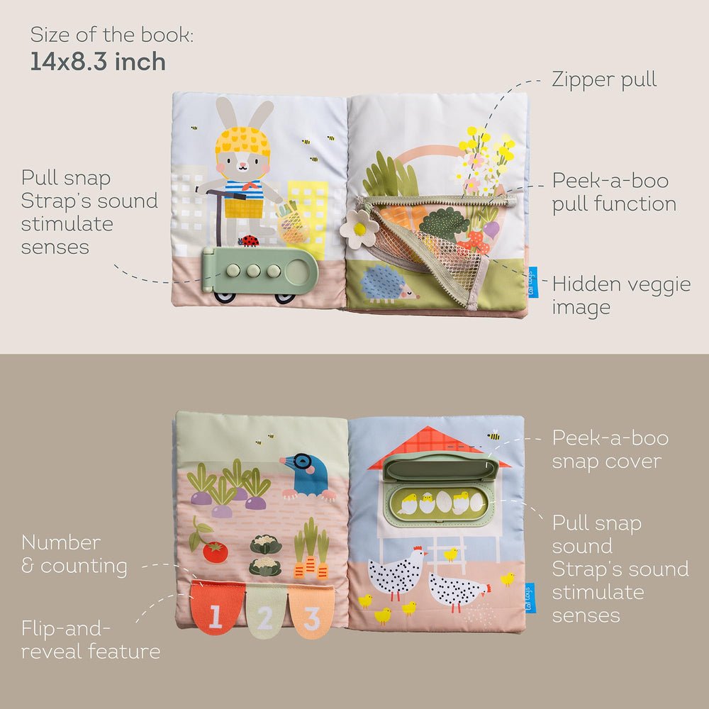 Taf Toys Busy Book pattern recognition activity supports cognitive growth