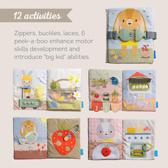 Taf Toys Busy Book peekaboo game engages attention with a playful screen-free activity