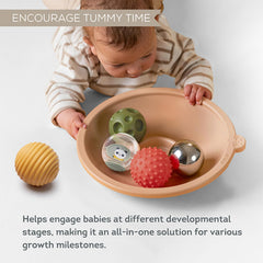Taf Toys textures variety highlights tactile stimulation for babies during play sessions.