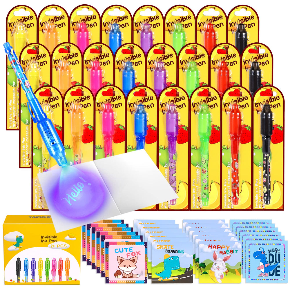 TAFULOR invisible ink pen with UV light reveals secret messages on paper.