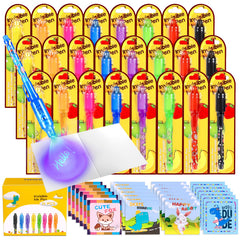 TAFULOR invisible ink pen with UV light reveals secret messages on paper.