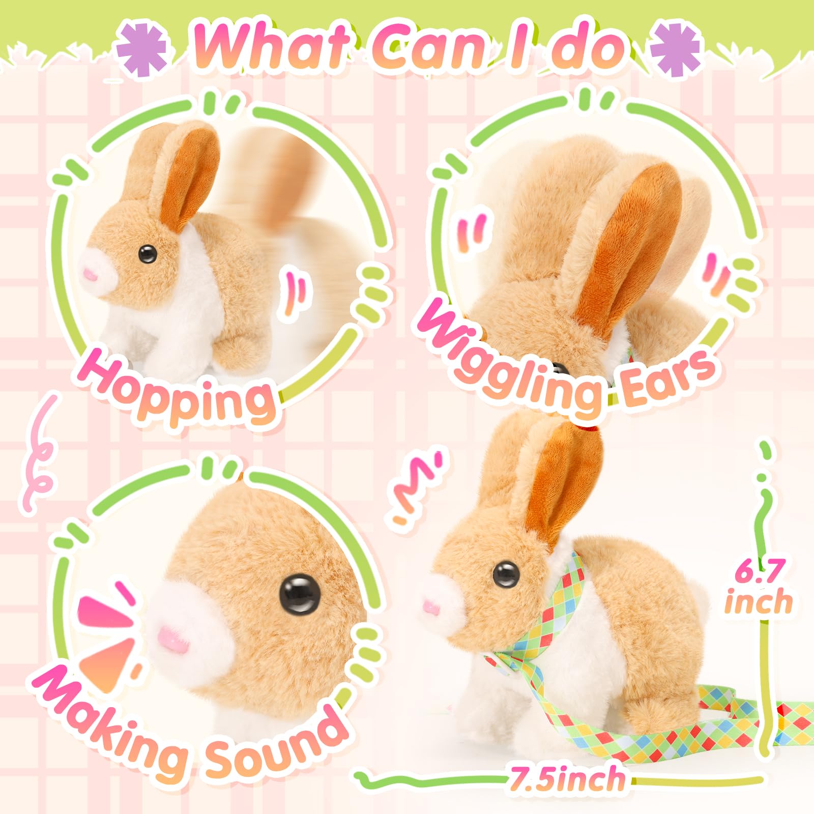 Tagitary bunny ears twitch action enhances lifelike fun during pretend adventures.