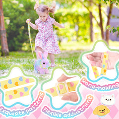 Tagitary bunny jumps forward to invite active playtime