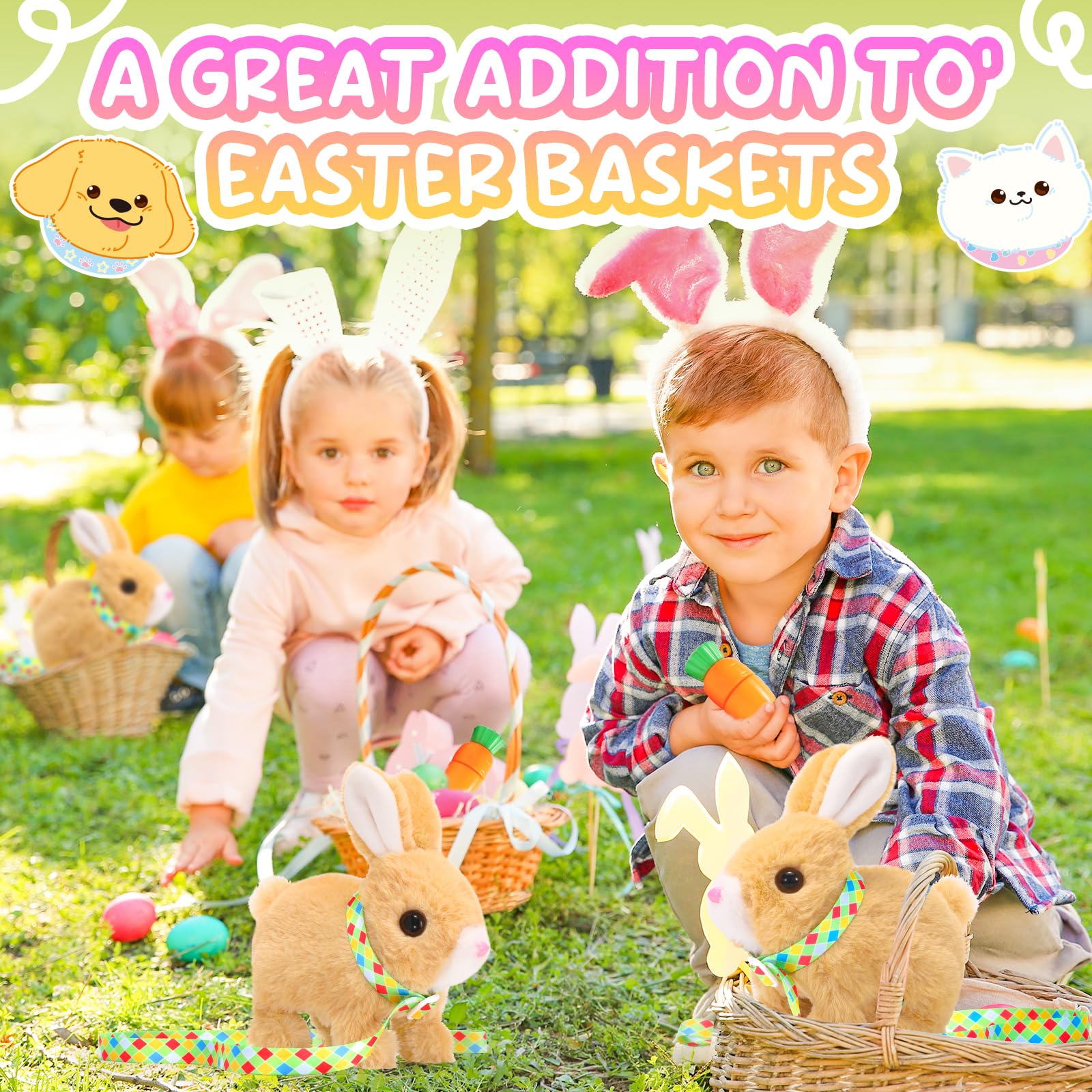 Tagitary bunny with leash for guided, shared play
