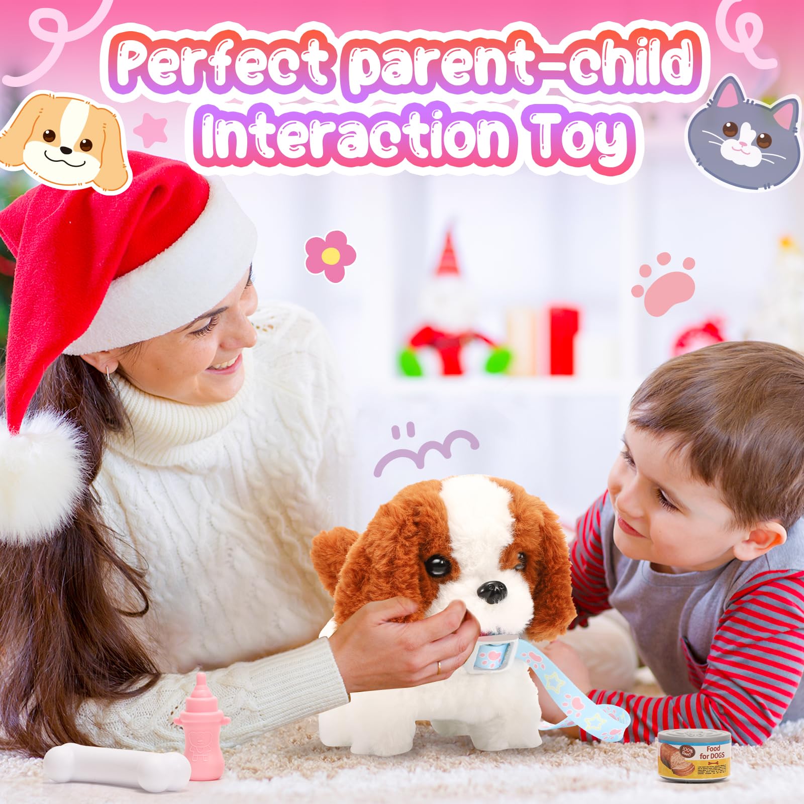 Tagitary gift ready plush dog for Christmas or birthday celebrations.