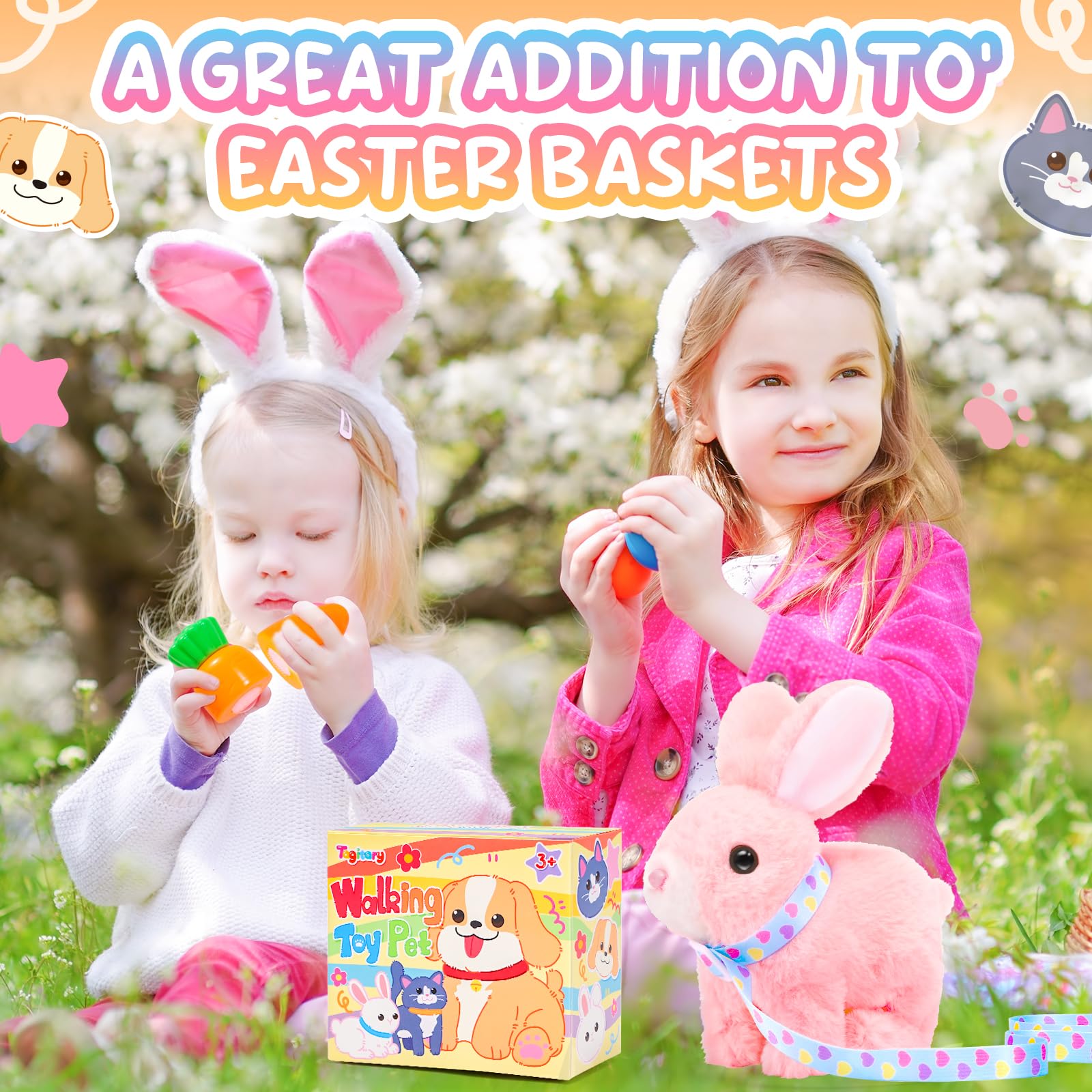Tagitary bunny is a charming gift for kids Easter birthdays or holidays.