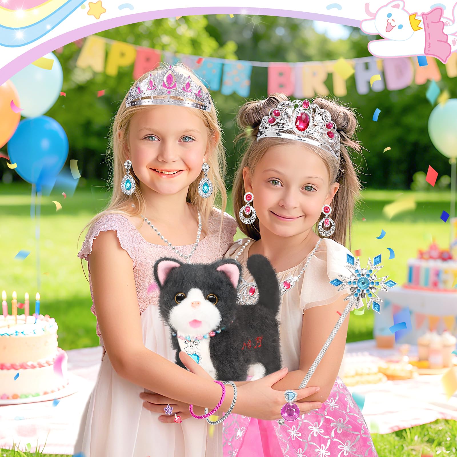 Tagitary plush cat accessories necklaces and earrings for creative outfits