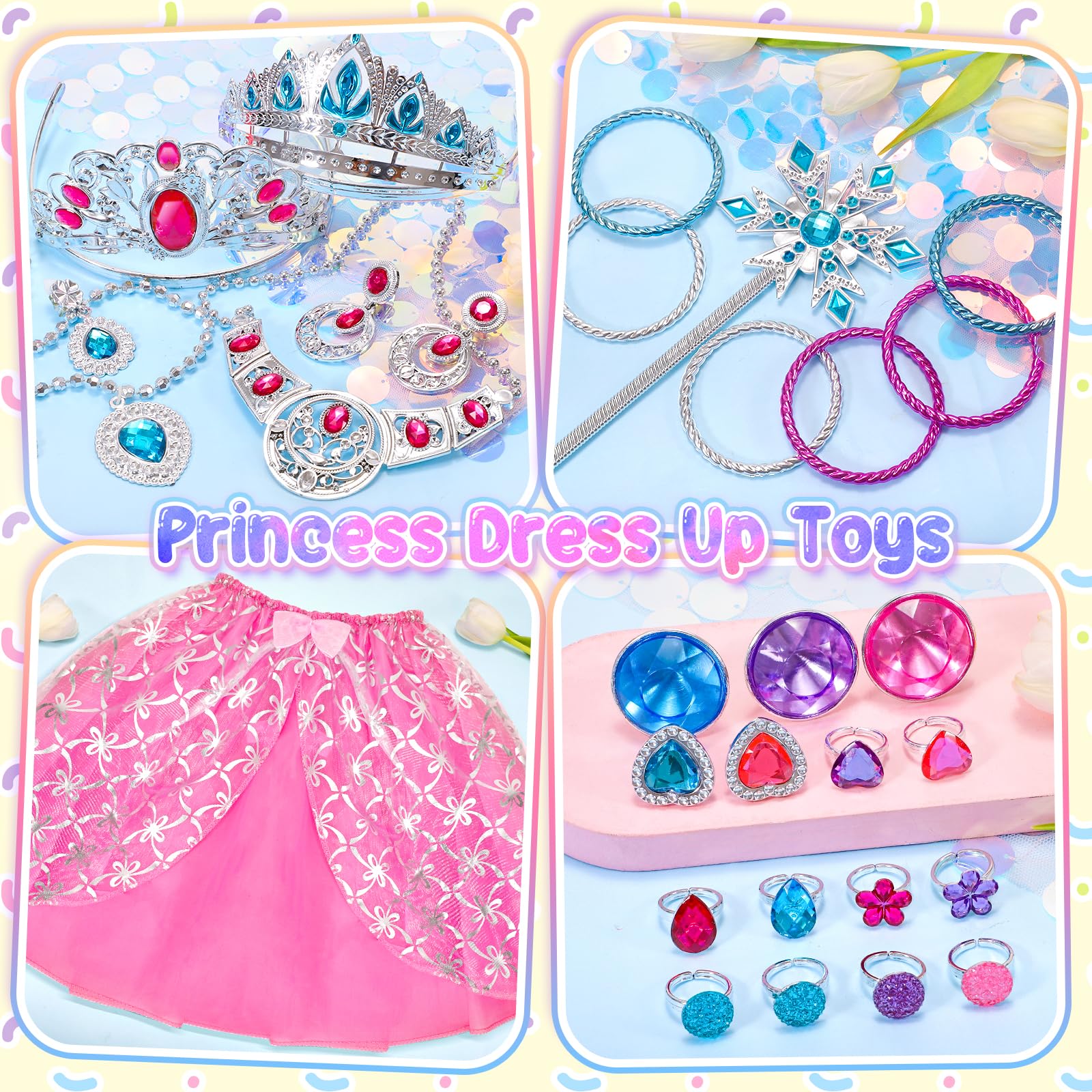 Tagitary plush cat dress-up pink skirt for princess pretend play
