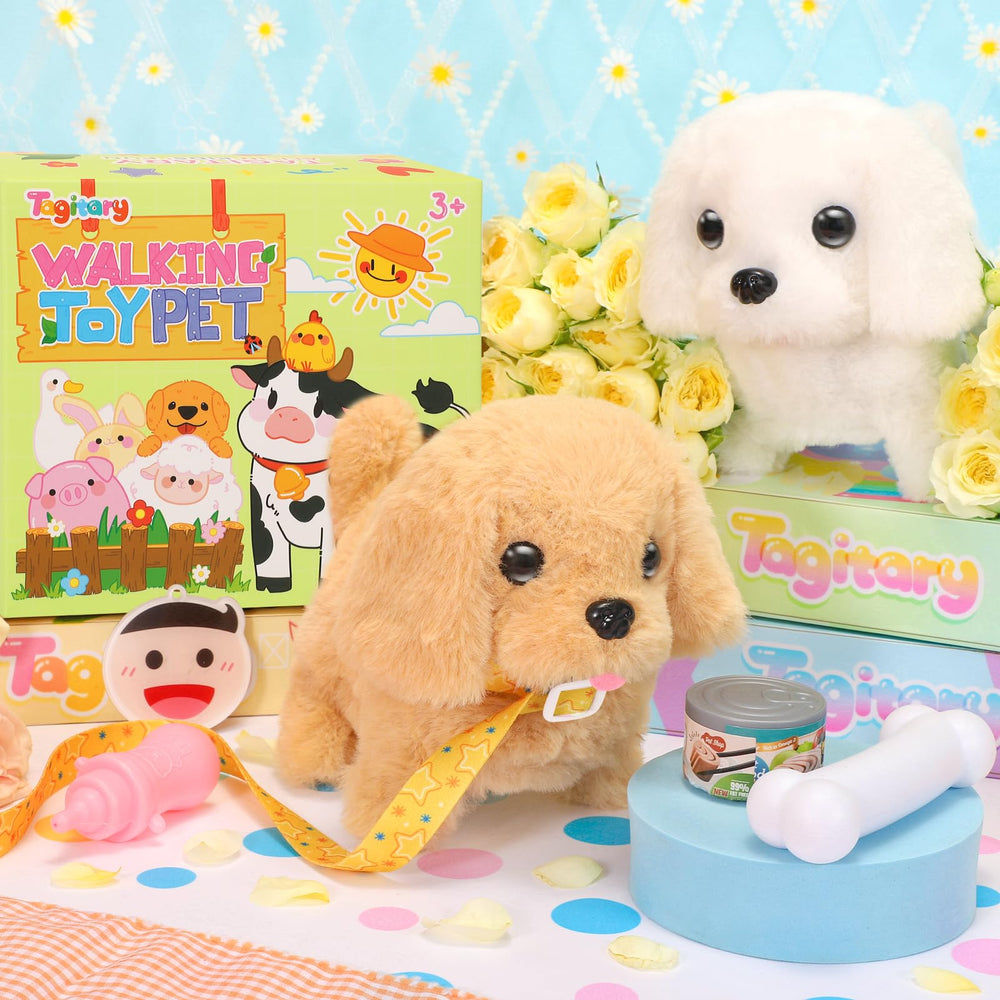 Tagitary plush dog wag tail visual for interactive pretend pet care.