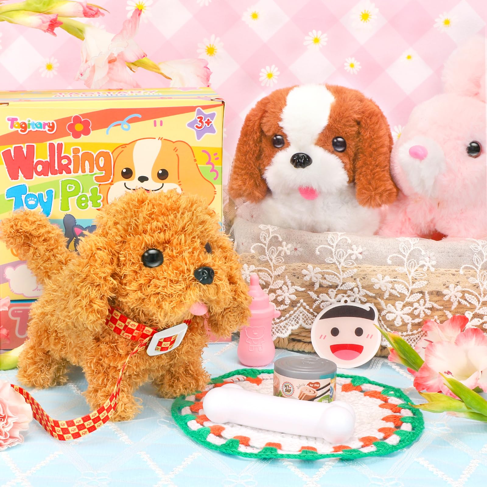 Tagitary plush puppy tail wag shows responsive interaction for kids.