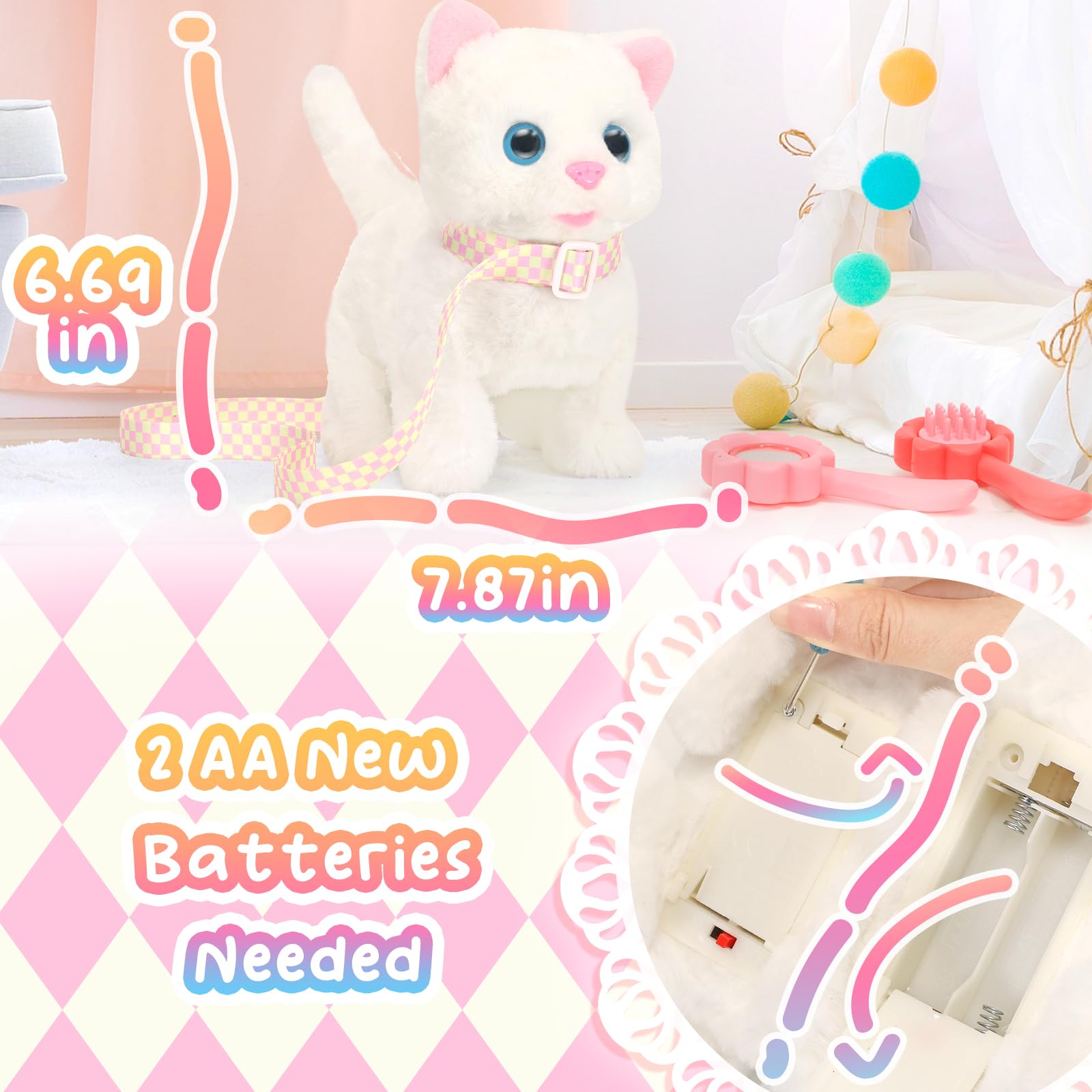 Tagitary plush cat meowing feature enhances imaginative play and companionship