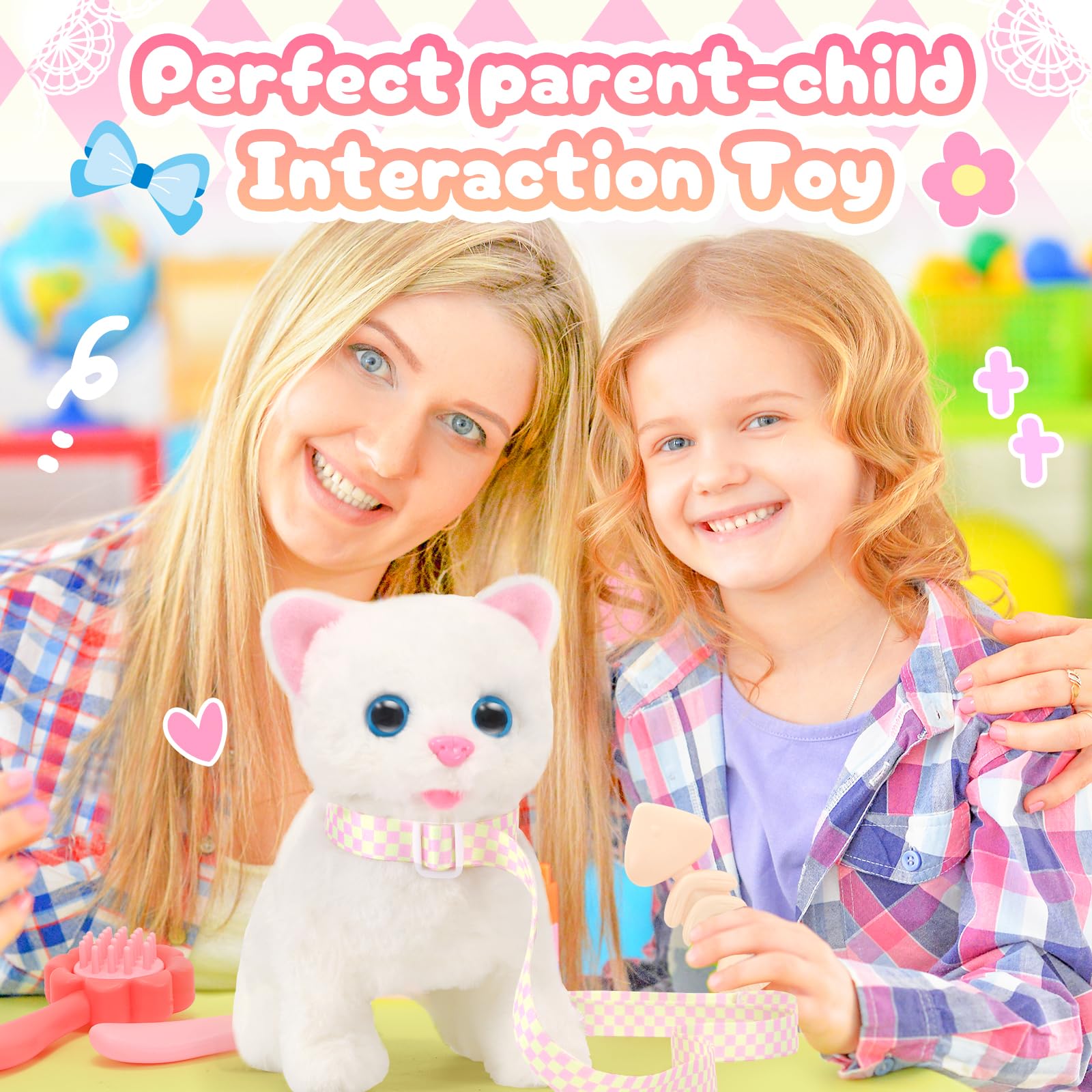 Tagitary plush cat soft fabric close-up highlights safe, cozy materials