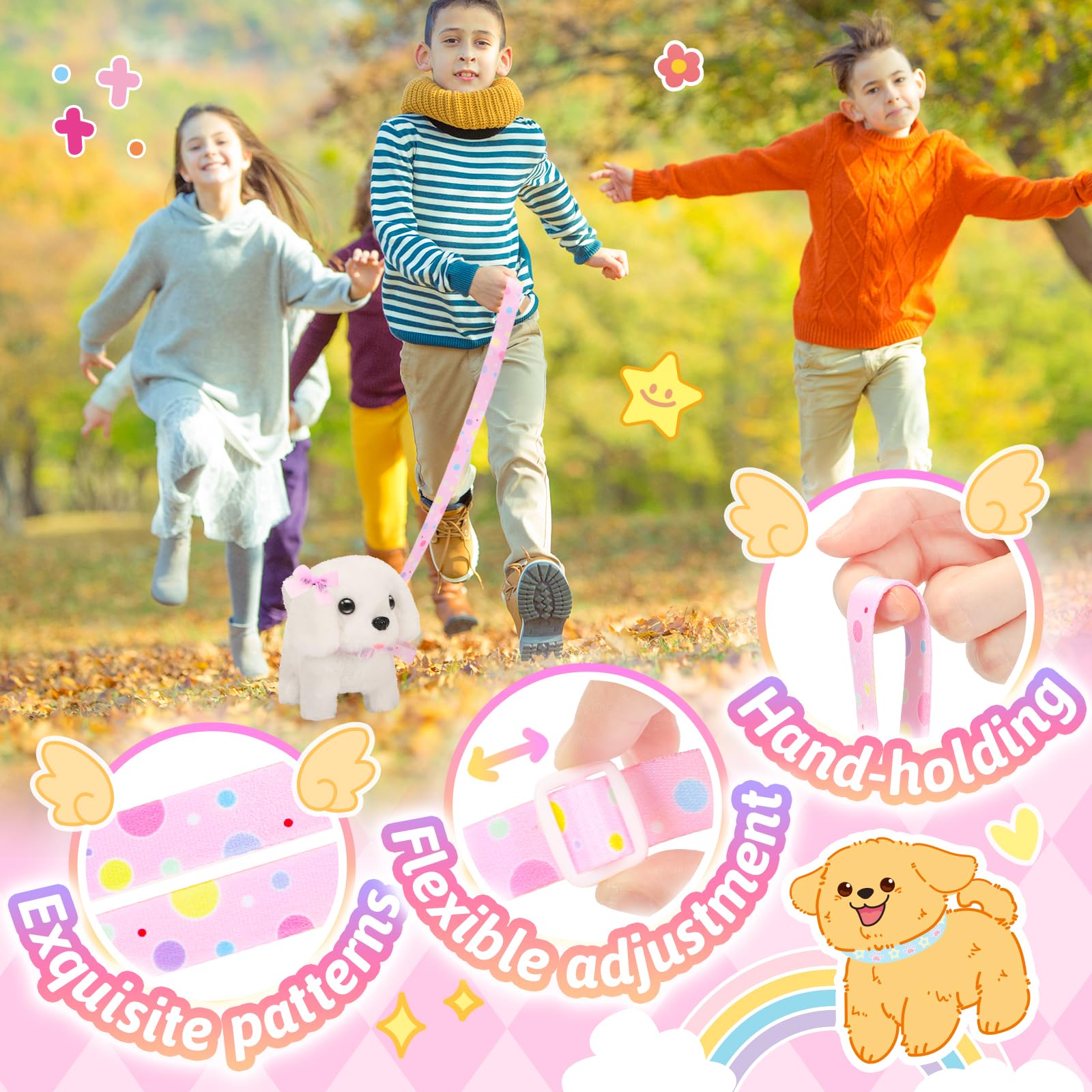 Tagitary plush toy responds to pat by barking and wagging its tail