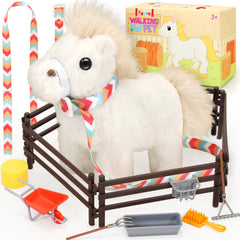 Tagitary plush horse walks with leash for interactive play