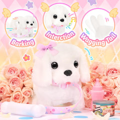 Tagitary plush toy leash wrapped around collar detail for safe pretend walks